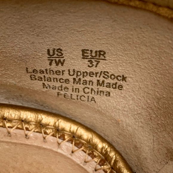 SAM‎ EDELMAN Felicia Gold Leather Slip On Ballet Flats - Picture 10 of 10